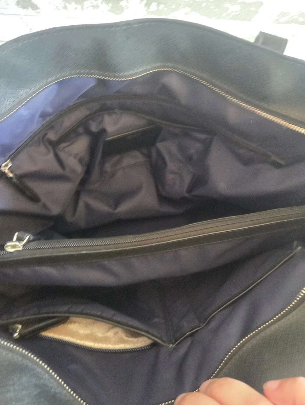 TUMI Villa Saffiano Coated Canvas Laptop Tote Bag Crossbody Strap & Sleeve